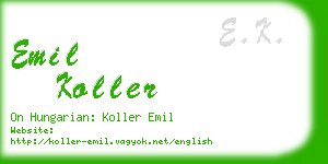 emil koller business card